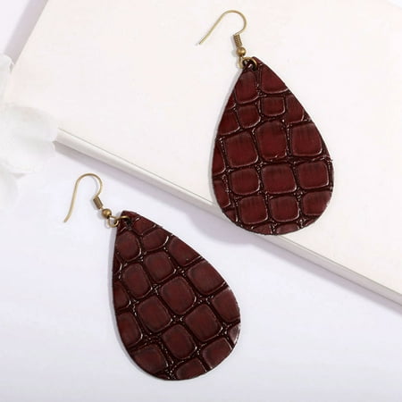 KABOER Bohemia Vintage Water Drop PU Leather Dangle Earrings Women Ladies Long Dangle Earrings Fashion Jewelry Party Gifts