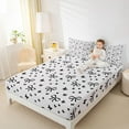 thumbnail image 4 of Feelyou Modern Fashion Ribbon Full Size Sheets for Girl, Black Butterfly Bed Sheets, Cartoon Stars Print Sheet Sets, Luxury Bedroom Decor, 4-Piece, 4 of 7