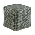 thumbnail image 2 of Weston Home Dinant Upholstered Square Pouf Ottoman, Dark Green & White Dot Pattern Fabric, 2 of 5