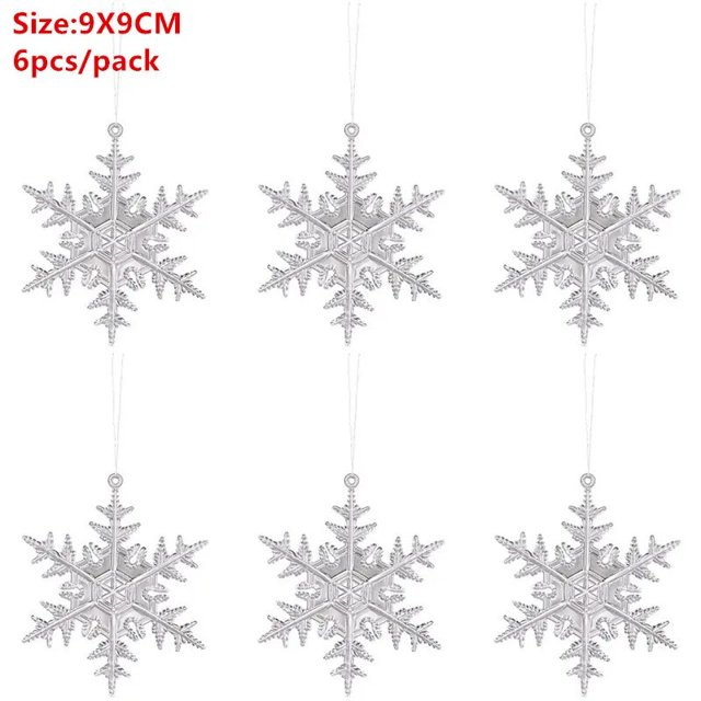 Adornos de gota de carámbano de copo de nieve, decoración transparente de cristal para árbol de Navidad, colgante para decoración del hogar, 2022