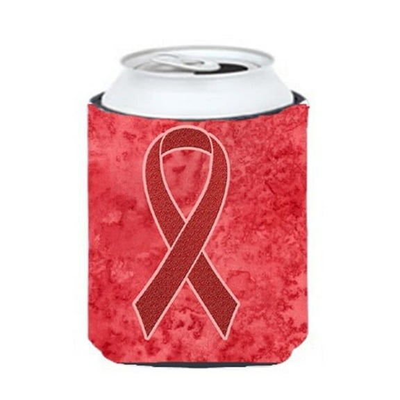 Red Ribbon for Aids Awareness Can or Bottle Hugger, 12 Oz.