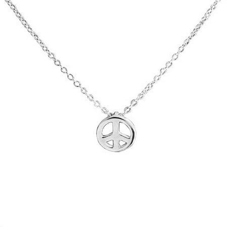 Peace Symbol Charm - Tiny Minimalist Symbol World Peace Sign Pendant Necklace For Teen For Women 925 Sterling Silver With Chain