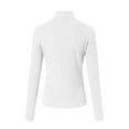 thumbnail image 6 of larppty Women's Long Sleeve Tops Mock Neck Ribbed Knit Slim Fit Pleated Basic T Shirts Lightweight Sweater Going Out Clothes (White, M), 6 of 6