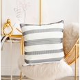 thumbnail image 3 of Decorative Throw Pillow Covers Set of 2 Light Gray Pillow Covers 20x20 inch Throw Pillows Linen Square Pillow Case,Farmhouse Outdoor Modern Boho Striped Pillow Covers for Couch Sofa, 3 of 6