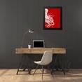 thumbnail image 4 of Fab Funky 20x24 Black Modern Framed Museum Art Print Titled - Octopus Red and White b, 4 of 5