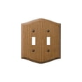 thumbnail image 2 of Amerelle 701TT Country 2-Gang Solid Oak Toggle Switch Wall Plate, Medium Oak Brown, 2 of 5