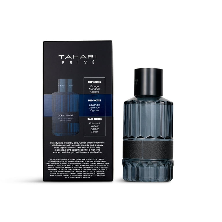 cologne that smells like cigarettes Tahari Priv Cobalt Smoke Eau de Parfum for Men 100 mL/3.4 fl oz
