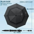 thumbnail image 4 of 1 Pack 48.6" Double Canopy Beach Umbrella with Clamp, UPF50+ Beach Chair Umbrella with clip, 360°Adjustable Portable Outdoor Wheelchair, Patio, Golf Carts,Camping, 4 of 11