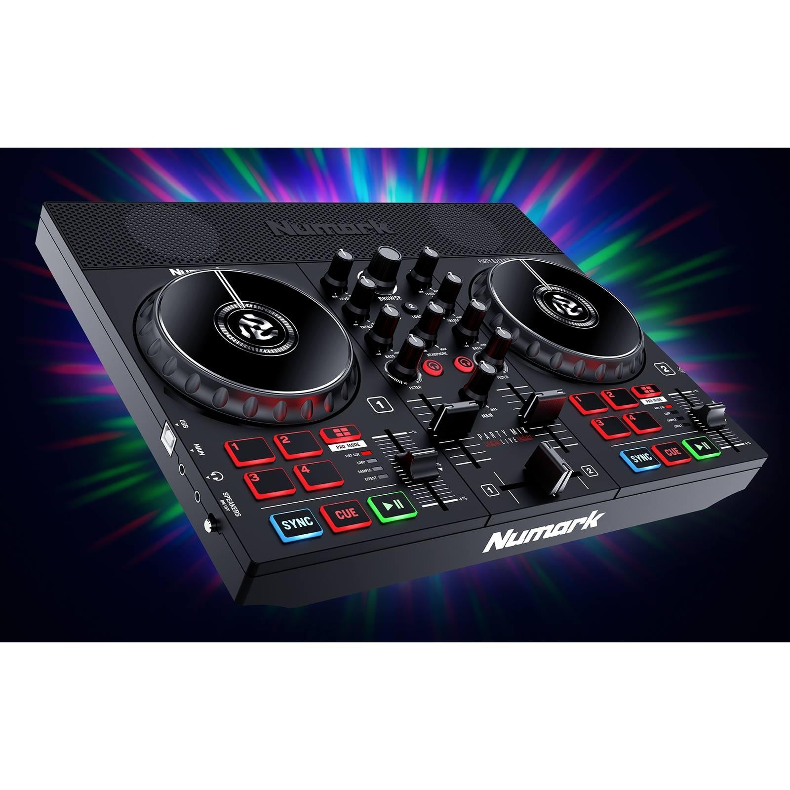 Numark Party Mix Live DJ Controller with Disco LED Lights