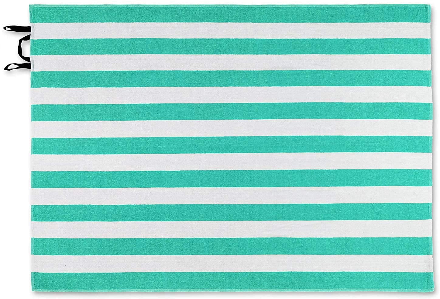 Extra Large Family Cabana Stripe Beach Towel 52 x 72 inch- GREEN - Hotel Pool and Resort Big and Absorbent