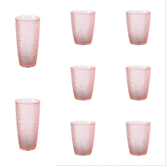 4-6PC Colored Acrylic Drinking Glasses 10oz Reusable Unbreakable Stackable Juice Glasses BPA Free Dishwasher Safe Drinkware for Home Outdoors Restaurant