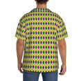 thumbnail image 5 of Gaeub Mardi Gras Purple Yellow Plaid Men's Lapel Short Sleeve Shirt, Relaxed Fit Shirt, Soft and Breathable for Outdoors Party Travel - 4X-Large, 5 of 7
