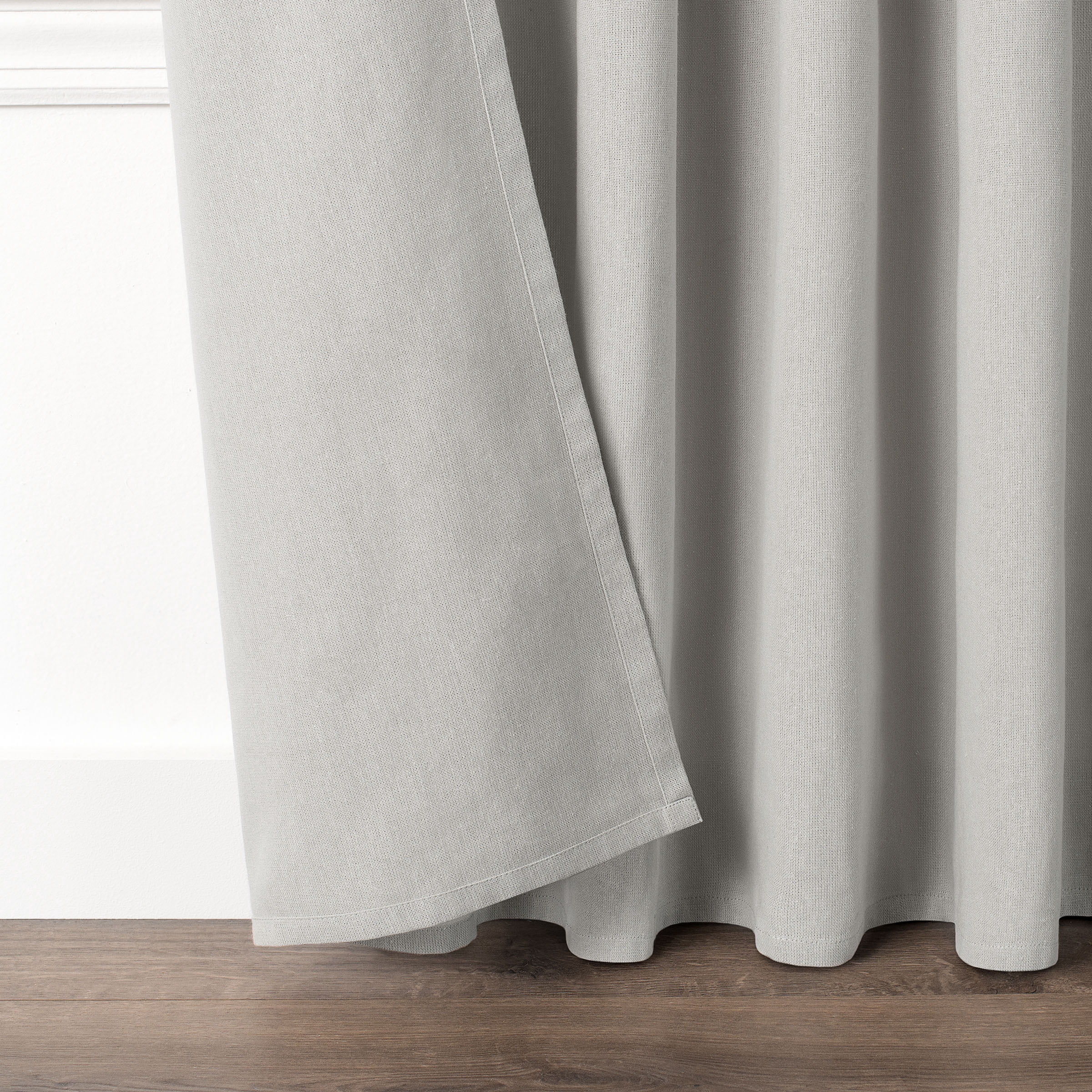 Mercantile Lucinda Drop Cloth Curtain With Fringe 50 x 95 Valance in Grey