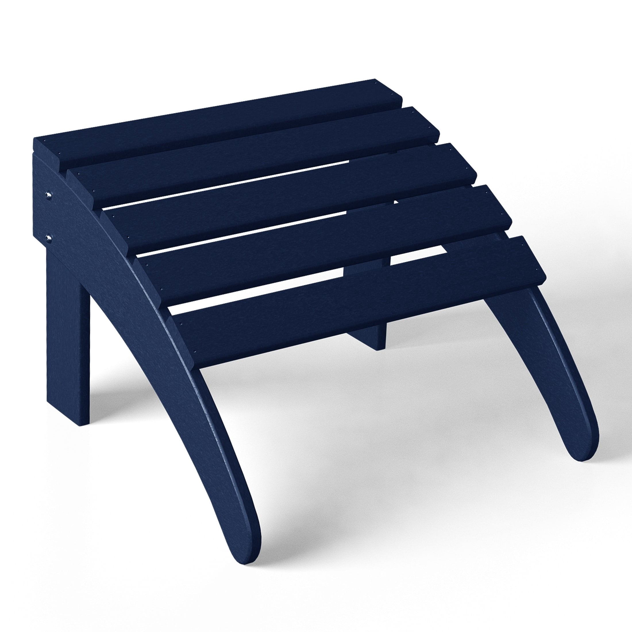 Polytrends  Laguna Hdpe All Weather Outdoor Patio Foldable Ottoman Navy Blue
