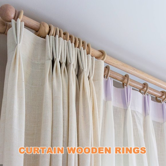 Phenofice 80Pcs Unfinished Wood Rings Khaki Wood Grain Round Rings for DIY Crafts and Macrame Projects