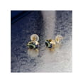 thumbnail image 3 of Gem Stone King 1.60 Ct Oval 7x5mm Blue Mystic Topaz 14K Yellow Gold Stud Earrings for Women Men, 3 of 3