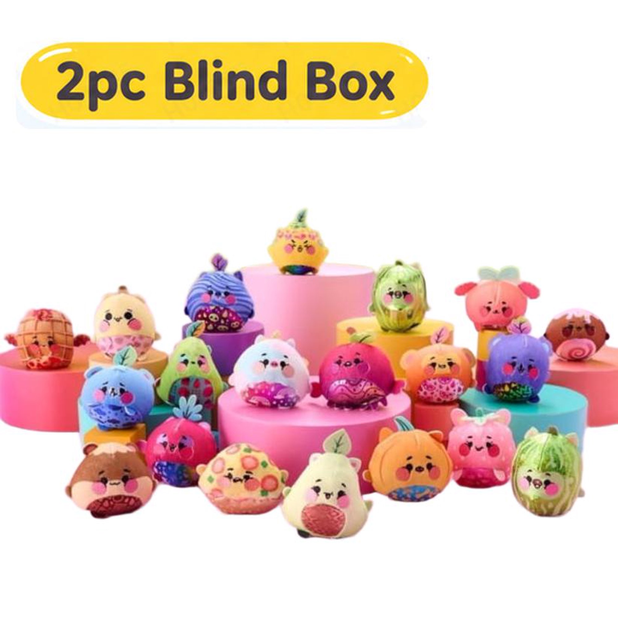 Magic Jellykins Water Surprise Plush 2-Pack, 3in Squishy Sensory Toy, 20 Adorable Characters, Random 2 Styles, Party Favors & Gifts
