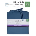 thumbnail image 2 of Mainstays Washed Ultra Soft Microfiber Bed Sheet Set, Queen, Washed Indigo, 4 Piece, 2 of 6