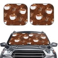 thumbnail image 2 of Easygdp Sloths Need More Coffee 2 Pcs Windshield Sun Shade,Foldable Car Front Window Sun Shade Protection,Blocks Heat And Sunlight,Car Interior Accessories - Large, 2 of 7