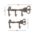 thumbnail image 3 of DecMode Set of Two - 12 and 15 Inch Eclectic Iron Skeleton Key Hook Racks, 3 of 3