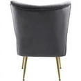 thumbnail image 3 of Meridian Furniture Tess Gray Velvet Accent Chair with Gold Legs, 3 of 5