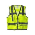 thumbnail image 1 of 10-Pack of Cordova VS2962XL Type R, Class II, Heavy Duty, Lime Mesh Surveyors Vest, Snap Closure, 2-Inch Silver Reflective Stripes, Gray Nylon Woven Trim, Outside Pockets, Large Rear Pocket, 2X-Large, 1 of 3