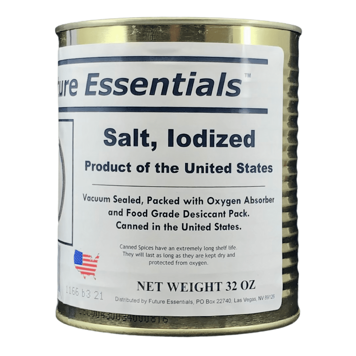 Future Essentials Long Shelf Life Emergency Iodized Salt 32oz/Can- 12 Cans