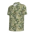 thumbnail image 2 of Xecao Tropical Plants Green for Mens' Casual Short Sleeve Button-Down Polo Shirts for a Classic Golf Look, 2 of 9