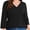 E1-Black, variant on Plus Size Tops for Women 3/4 Sleeve V Neck Tunic Tops Dressy Casual Blouses Shirts Purple Gray 3X