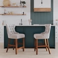 thumbnail image 2 of DHP Clairborne 24" Counter Height Bar Stool with Tufted Back, Set of 2, Taupe Velvet, 2 of 13