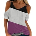 thumbnail image 1 of Womens Fashion Casual Print Short Sleeve Round-Neck Blouses Shirts, 1 of 4