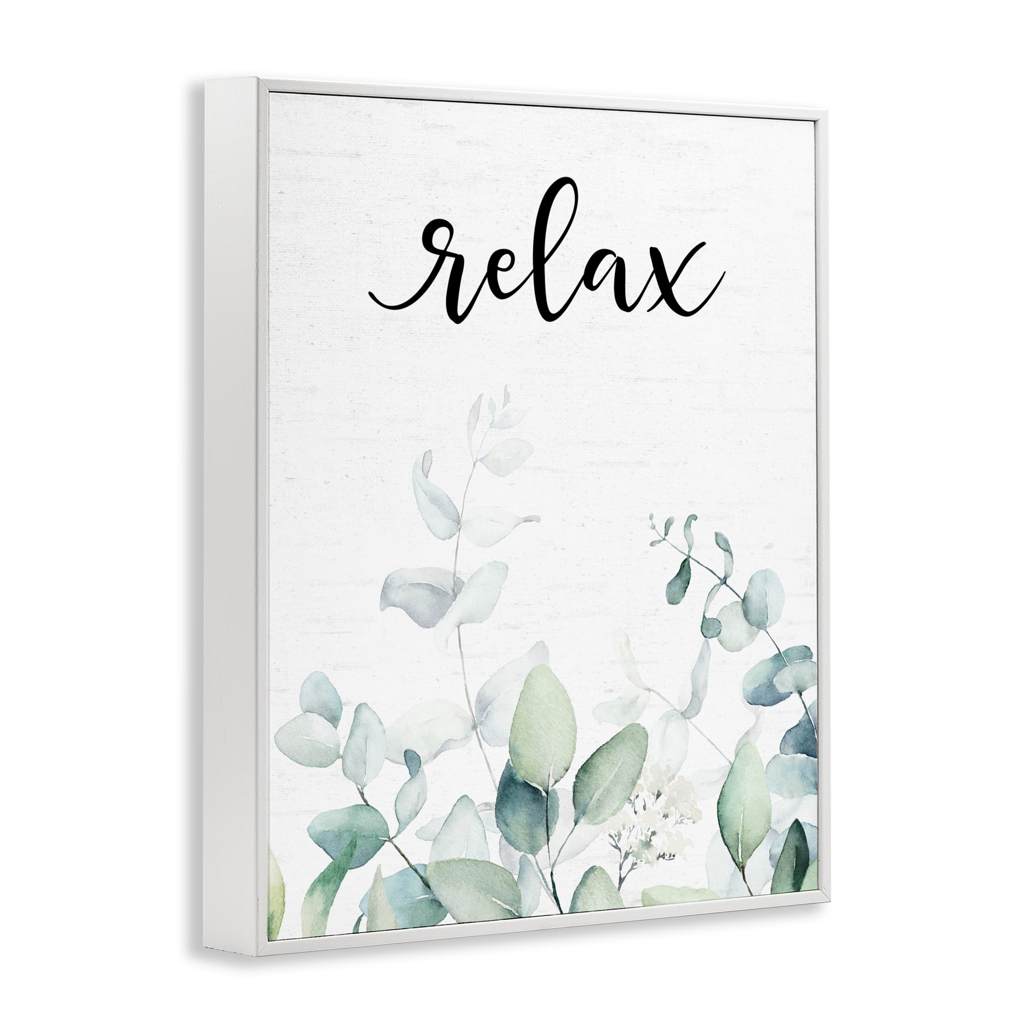 Relax Leafy Herbs White Framed Giclee Art, design by Lettered and Lined