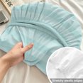 thumbnail image 4 of Cal.King Size Fitted Sheet Set - Mint Green Stripes 3 Piece Bedding Sets 16" Deep Pocket Fitted Sheet with 2 Pillowcases, Modern Vertical Lines Geometric Minimalist Microfiber Hotel Bed Sheets, 4 of 9