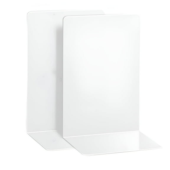 CCOCC Book Ends for Shelves,Metal Bookends,Great Weight Capacity Book Ends for Heavy Books,White