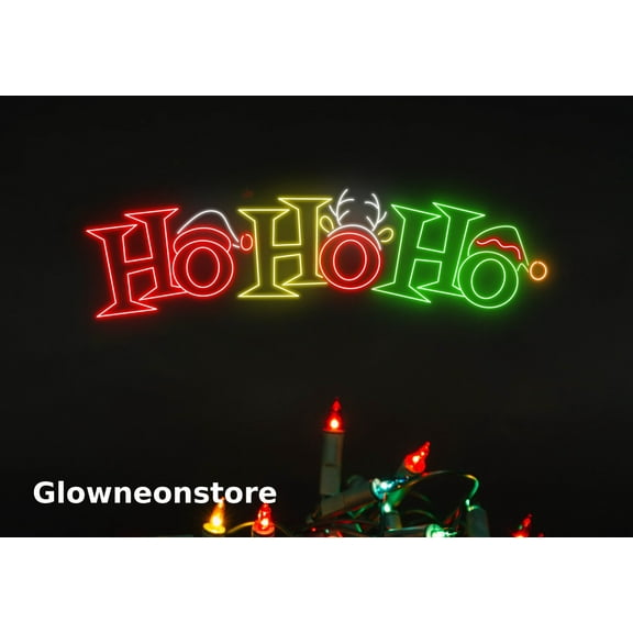 Glowneon Hohoho Led Light, Santa Hohoho Neon Sign, Christmas Led Light, Christmas Decor