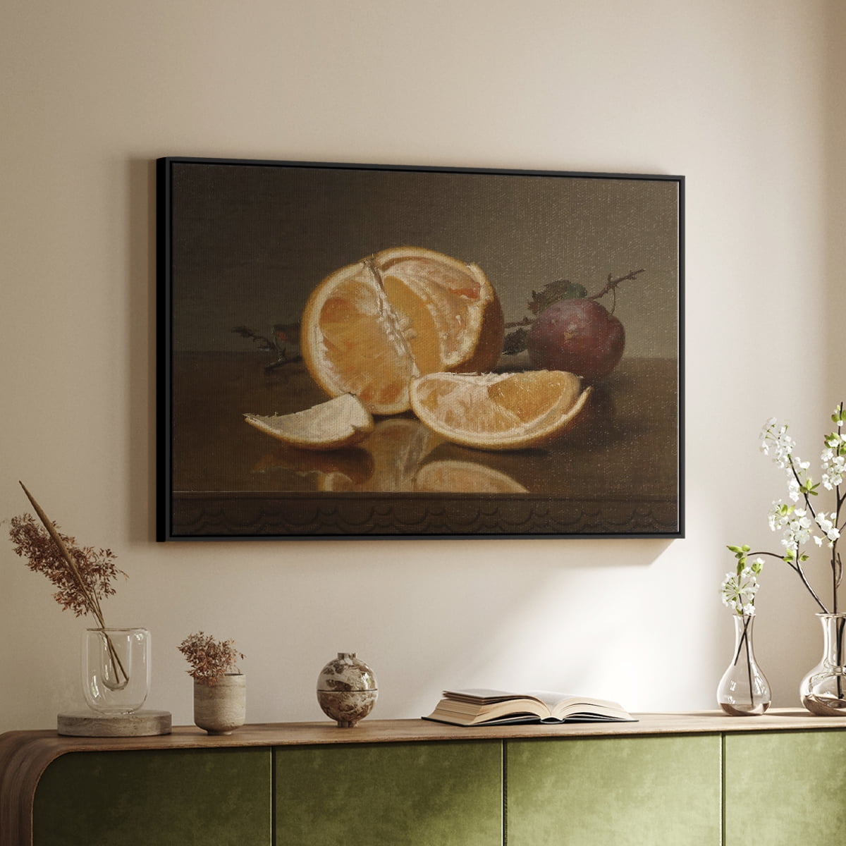 Vintage Botanical Print-LXXVII By Wexford Home Framed in Black Wood Gallery Wrapped Canvas 27 in. x 41 in.