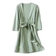 thumbnail image 1 of Bata kimono de satén para dormir para mujer, ropa de lencería íntima femenina, nupcial, de seda, estilo camisón y albornoz, casual y sexy, 1 of 4