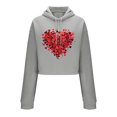 thumbnail image 6 of ClodeEU Crop Hoodeid Sweatshirts Tops for Women, Funny Heart Graphic Valentine Shirts , Long Sleeve Valentine Pullover Tops H-Gray,Womens Plus XXL, 6 of 8