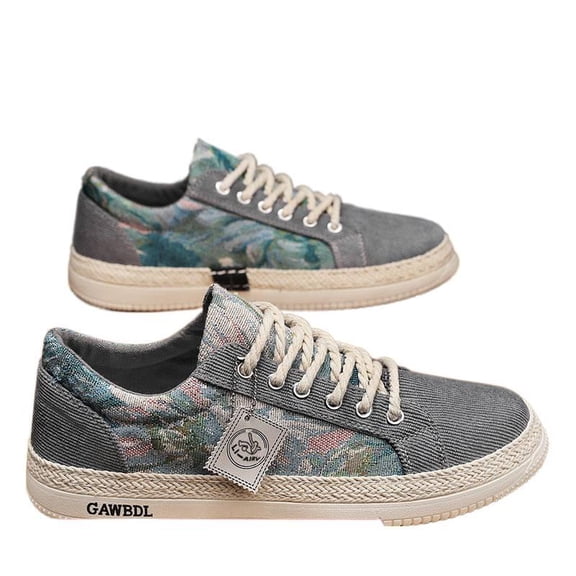 New/[sneakers] Canvas Men'S Shoes | Low Top, Round Toe, Lace Closure, Sole and Insole 2026 Spring Breathable Sports Casual Cloth Shoes