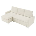 thumbnail image 5 of L Shaped Convertible Sleeper Sofa Bed, 90" Sectional Couch for Living Room, Pull Out Bed, Reversible Chaise with Storage, Removable& Washable Beige Corduroy Covers (Beige), 5 of 11