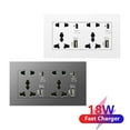 thumbnail image 4 of Universal 18W Type-C Quick charge 5-pin socket,Uk Wall Electrical Outlet with USB charger,White smart Double Power socket plug, 4 of 5