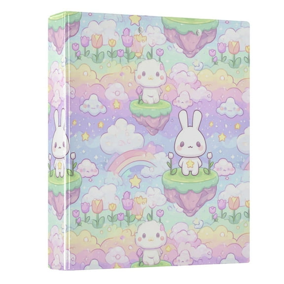 Three Ring Binder Super Cute Rabbit 1.5 Inch Round Binder D-Rings for Office Supplies and More