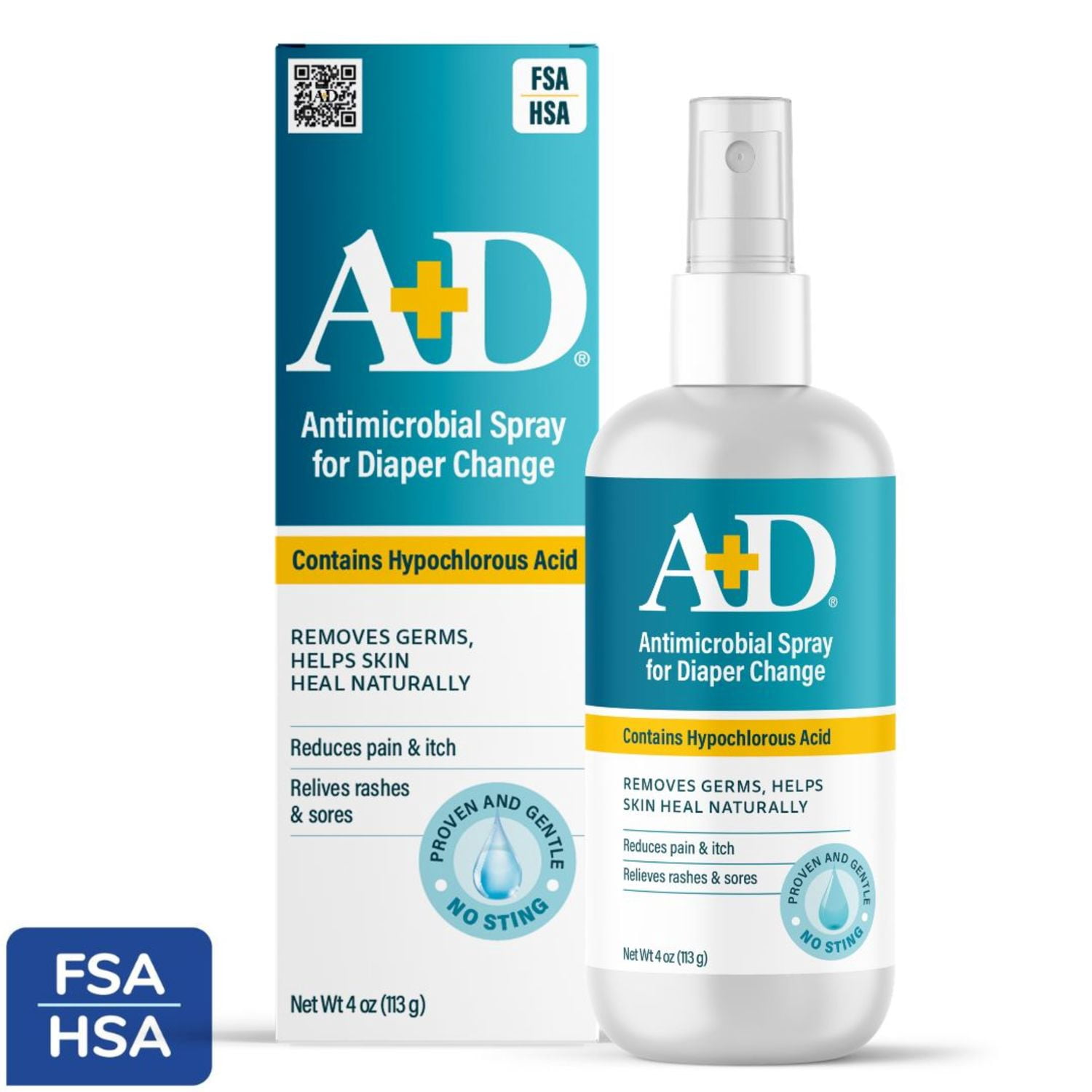 A+D Antimicrobial Hydrogel Spray – with Hypochlorous Acid, Removes