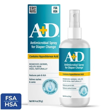 A D Antimicrobial Hydrogel Spray – with Hypochlorous Acid, Removes Germs, Helps Heal Rashes & Irritations, Reduces itch & pain, Alcohol-Free, Non-Sting Formula, Safe for All Ages, 4oz
