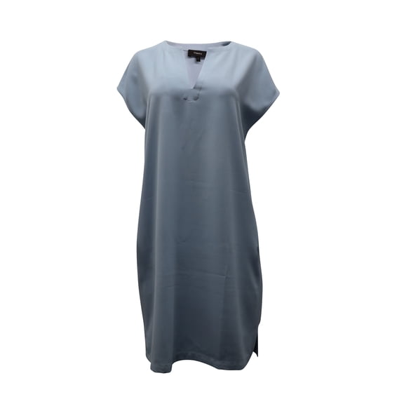 Pre-Owned Theory Short Sleeve Shift Dress in Light Blue Polyester