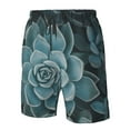 thumbnail image 4 of Logiee Blue Color Cactus Print Mens Swim Trunks Quick Dry Board Shorts,Breathable Hawaii Beach Shorts Swimwear Bathing Suits-X-Large, 4 of 6