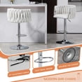 thumbnail image 4 of Peispie Counter Height Bar Stools Set of 4, 25.6"-31.5" Adjustable Swivel Woven Velvet Bar Chairs with Chrome Base for Kitchen Island, Low Back Barstools for Adult, Beige, 4 of 10