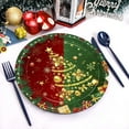 thumbnail image 4 of Christmas Party Supplies Red Green Gold Disposable Tableware Set 7-inch 9-inch Paper Plates Cups Napkins Holiday Entertaining Christmas Decorations, 4 of 6