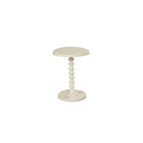 Modern Side Table - Living Room Accent Table with Round Top & Stylish Base - White Finish - 17x17x22 Inch