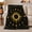 Golden Eclipse And Lunar Phases, variant on Mystical Celestial Tarot Artwork Features, Peaceful Celestial Art Scene, Warm Flannel Blanket for Home Library and Reading Nook, Celestial Art Lovers Housewarming Gift, Celestial Home Decor